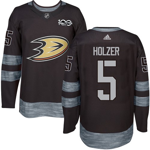 Herren Anaheim Ducks Eishockey Trikot Korbinian Holzer #5 1917-2017 Schwarz 100th Anniversary